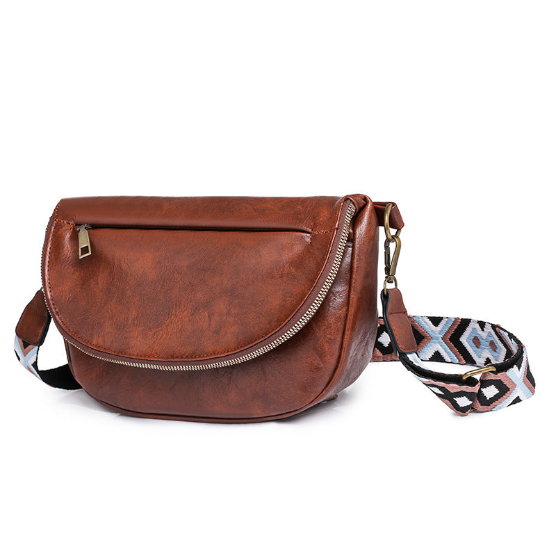 The Boho-Chic Crescent Sling Bag - Retro Saddle Crossbody-vegan leather