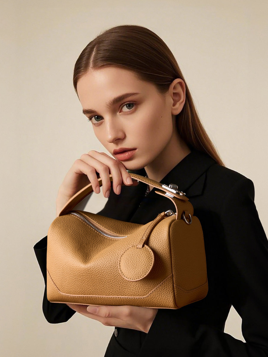 Luxury TOGO Leather Boston Bag | Convertible Handheld & Crossbody
