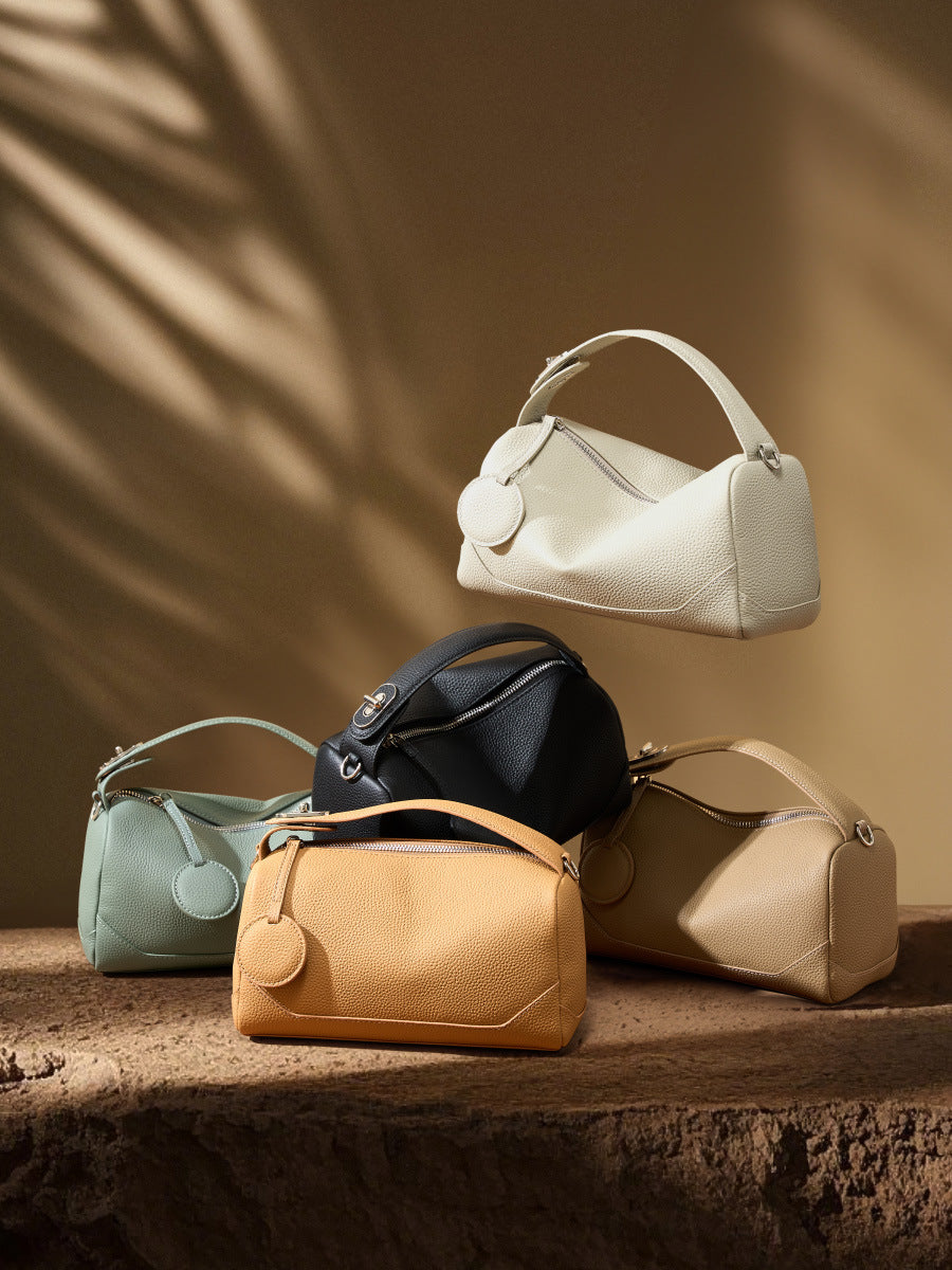 Luxury TOGO Leather Boston Bag | Convertible Handheld & Crossbody