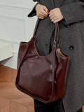 Cross-Border Top-Grain Leather Tote & Underarm Bag for Commute