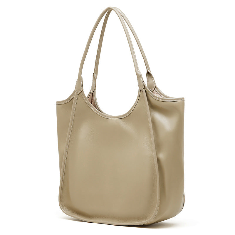 Cross-Border Top-Grain Leather Tote & Underarm Bag for Commute