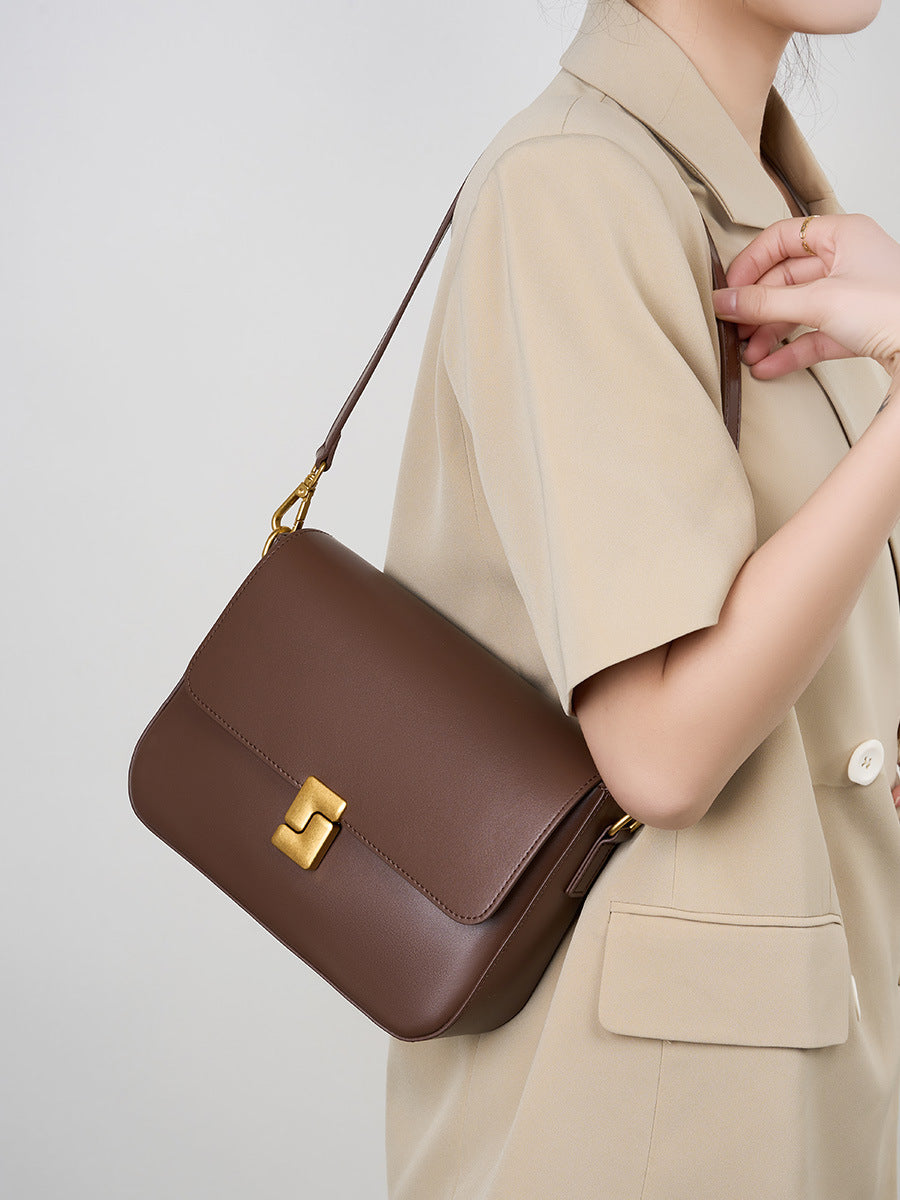 2025 Fall/Winter Genuine Leather Crossbody Bag for Work & Commute