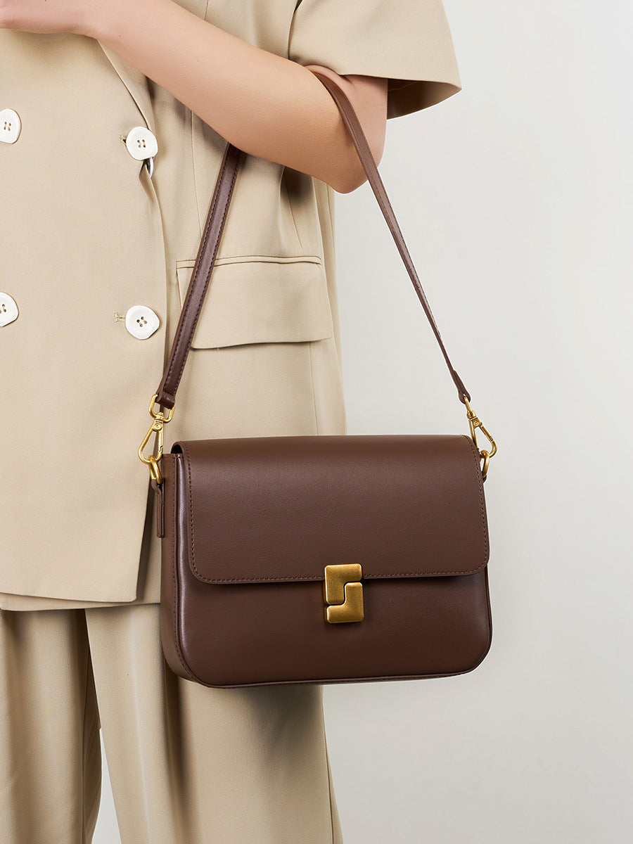 2025 Fall/Winter Genuine Leather Crossbody Bag for Work & Commute