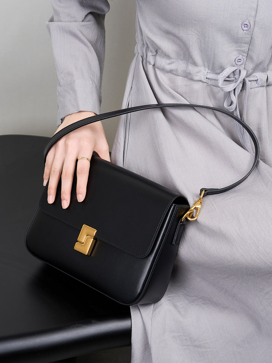 2025 Fall/Winter Genuine Leather Crossbody Bag for Work & Commute