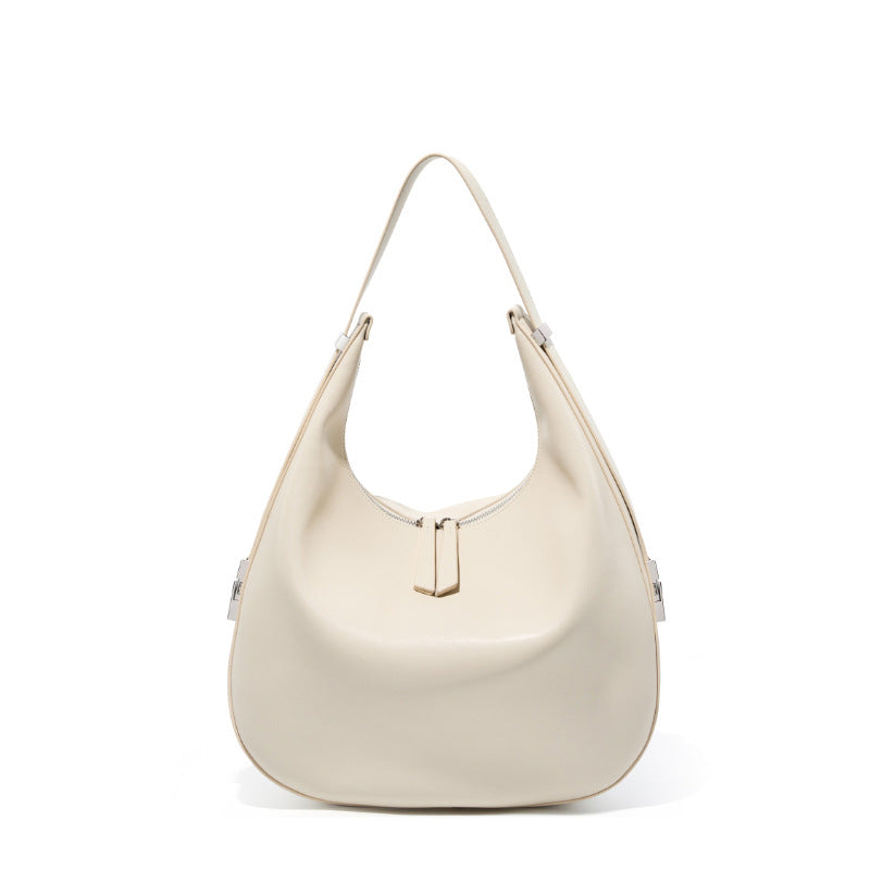 2025 Fall/Winter Minimalist Leather Underarm & Bucket Bag for Women Crescent Bucket Bag for Women